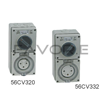 56CV 3 Round Pin Three Phase Combination Switched Socket