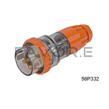 56P 3 Round Pin Three Phase Straight Male Plug