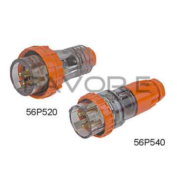 56P 5 Round Pin Three Phase Straight Male Plug