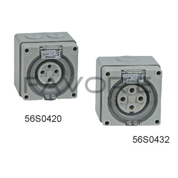 56SO 4 Round Pin Three Phase Socket