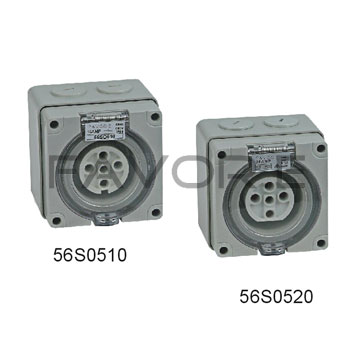 56SO 5 Round Pin Three Phase Socket